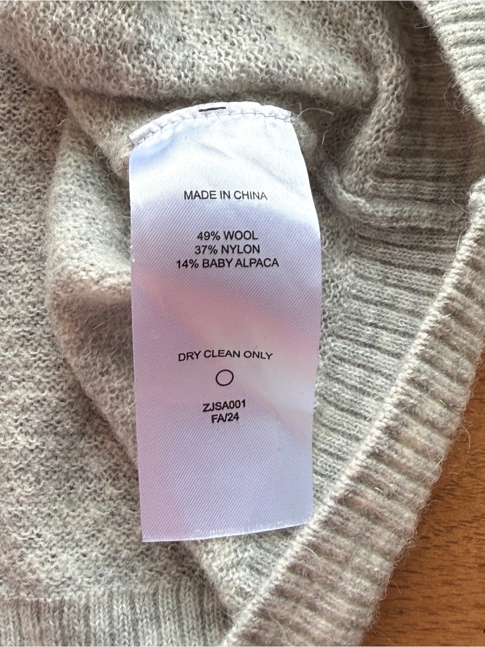 Quince Light Grey Crewneck Sweater Wool Nylon Baby Alpaca Blend Size L - Picture 4 of 9